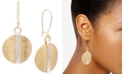 Robert Lee Morris Soho Two-Tone Wire Wrapped Hammered Disc Drop Earrings